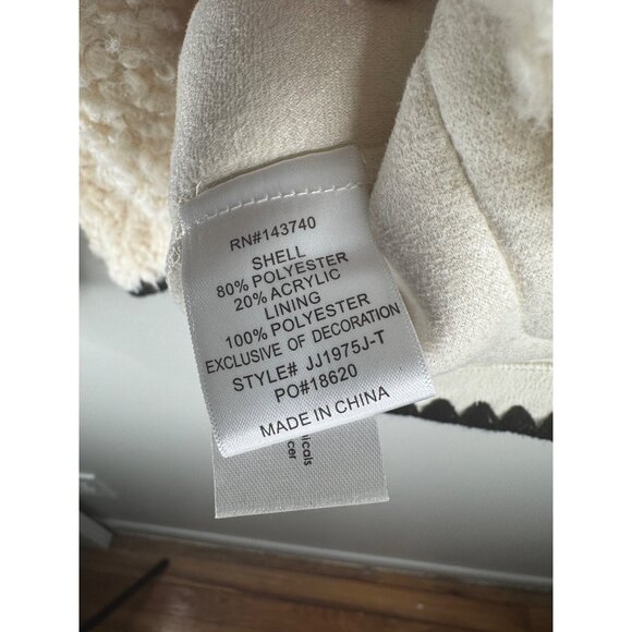 Hyacinth House Cream & Black Trim Sherpa Audrey Jacket Cardigan Sweater Size L - Picture 9 of 9